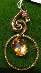 Rose Gold plated Silver Crystal Pendent ∣ 純銀鍍玫瑰金天然晶石吊墜